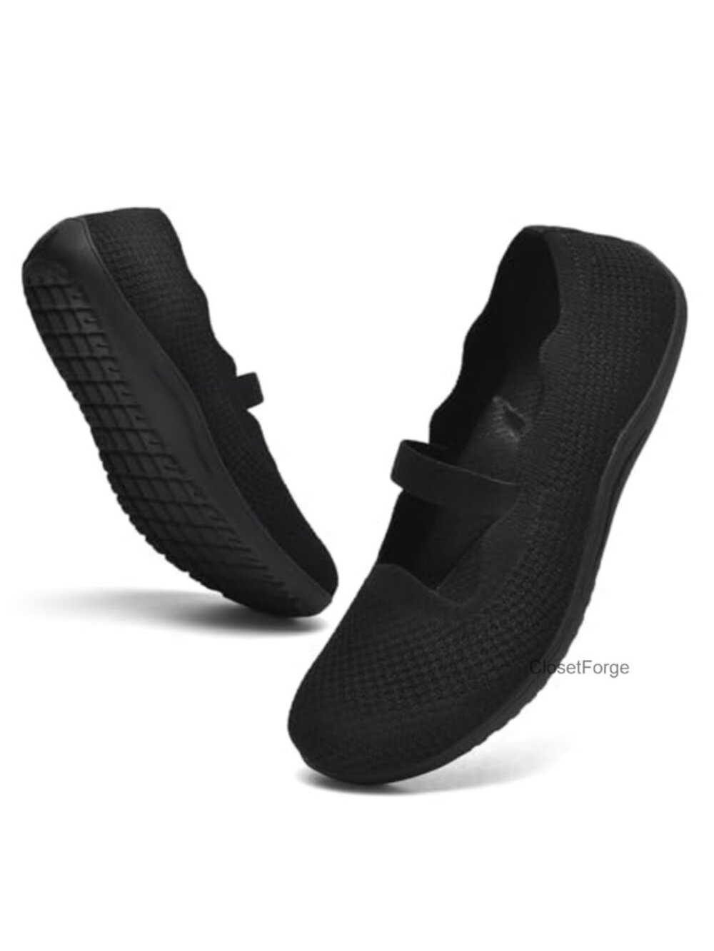 Wide Toe Box Mary Jane Flats with Elastic Straps